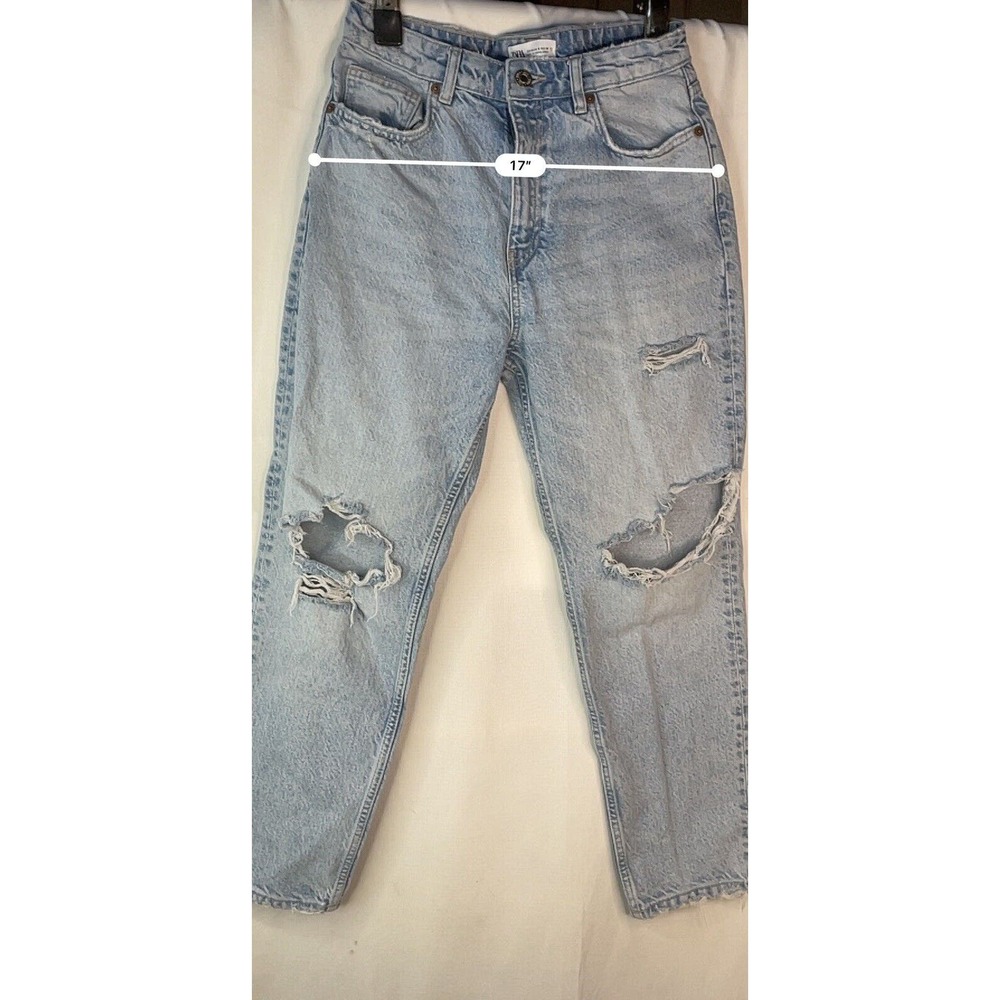 Zara high waisted ripped wide leg baggy jeans size 8 90s - Picture 3 of 7